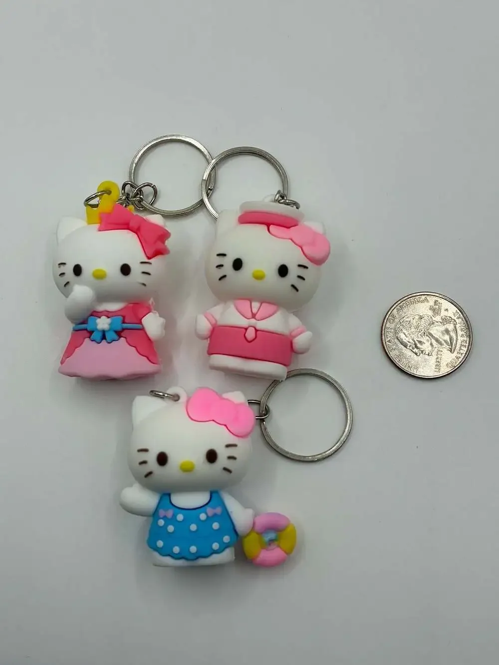 Sanrio Hello Kitty Rubber Figure Keychains Set of 3